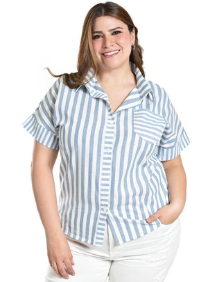 Blusa camisera manga corta para mujer 1