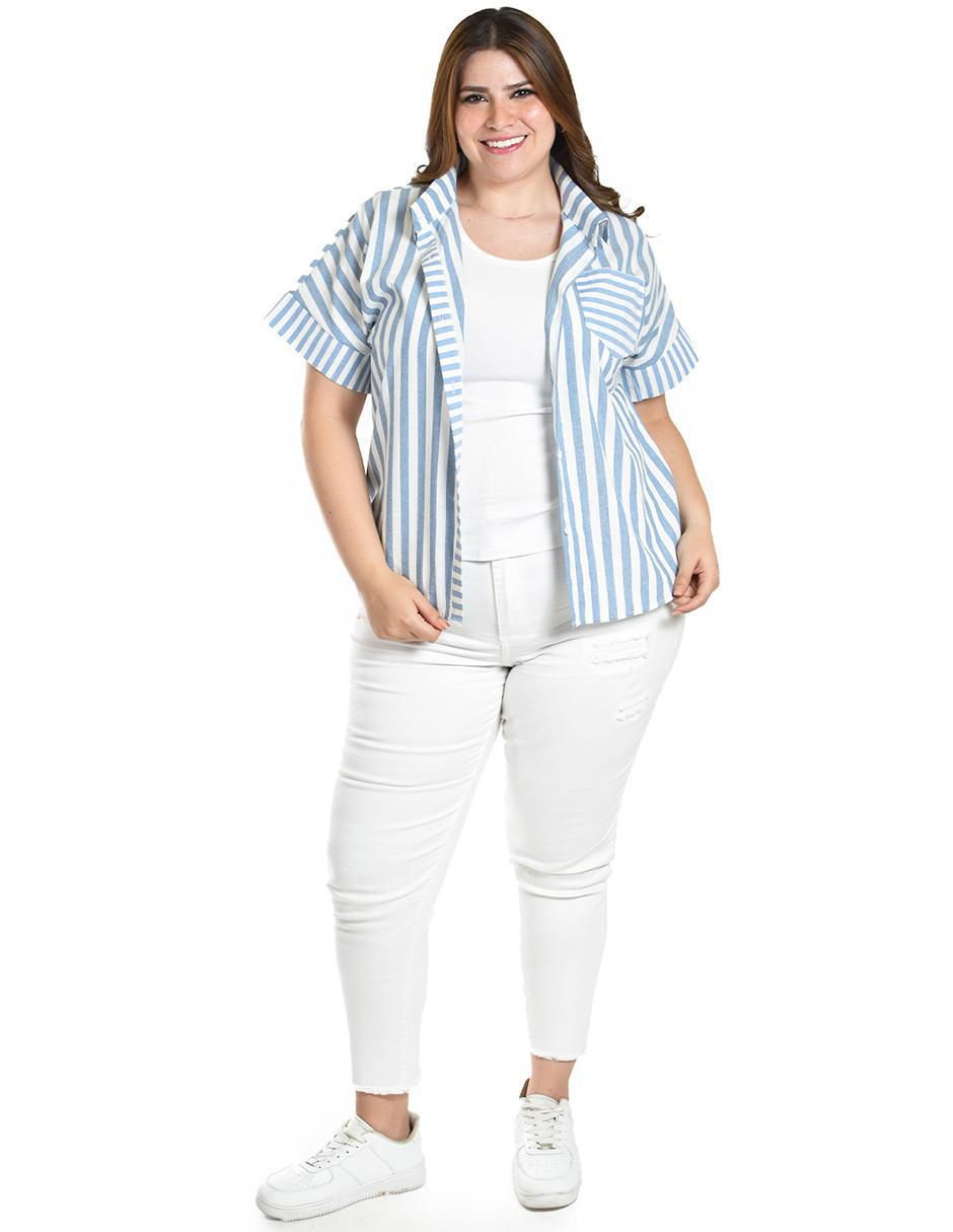 Blusa camisera manga corta para mujer 10