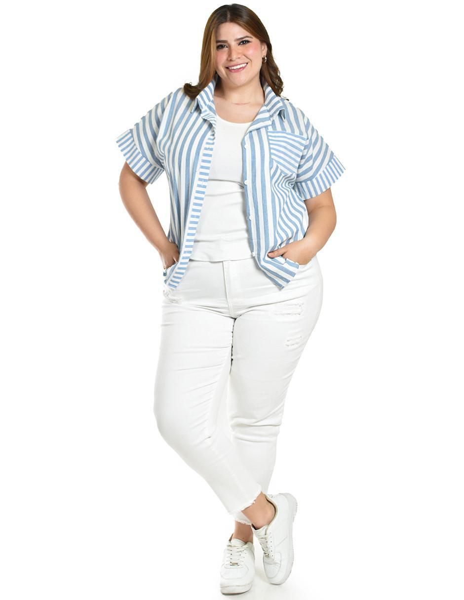 Blusa camisera manga corta para mujer 12
