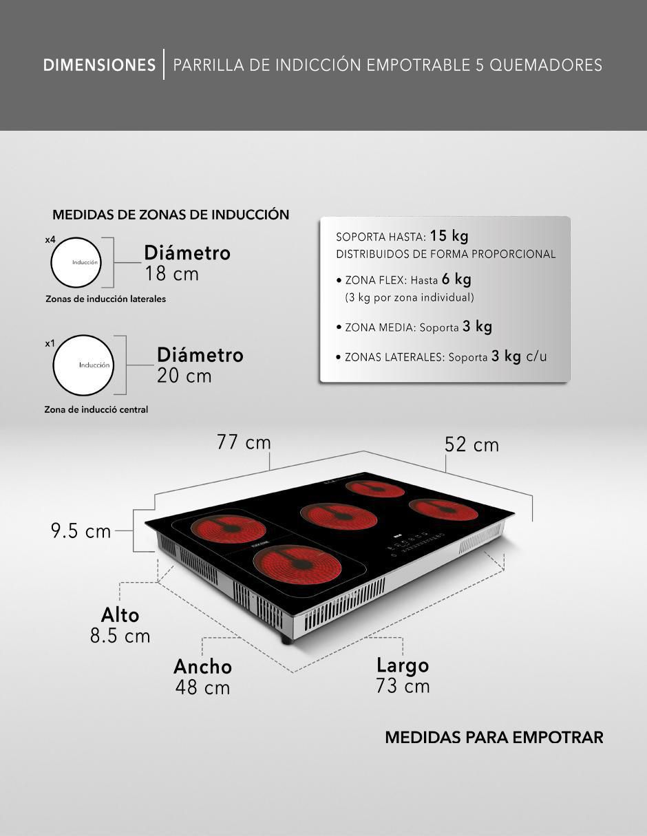 PARRILLA INDUCCIÓN RC-12A15 , NEGRO 9