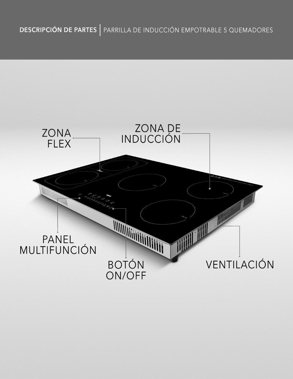 PARRILLA INDUCCIÓN RC-12A15 , NEGRO 4