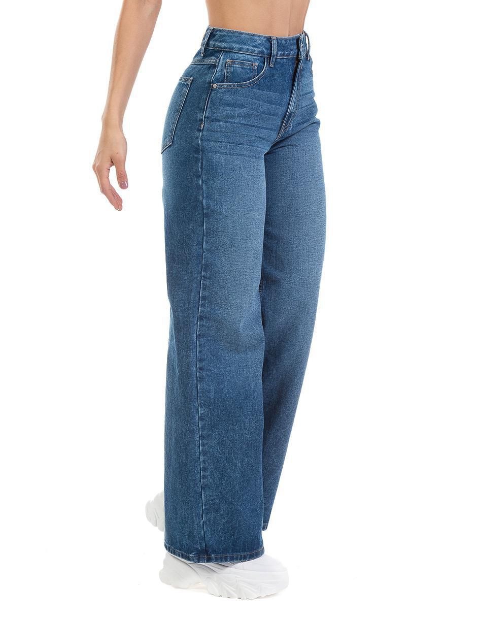 Jeans relaxed wide leg Opp´s Jeans corte cintura alta para mujer