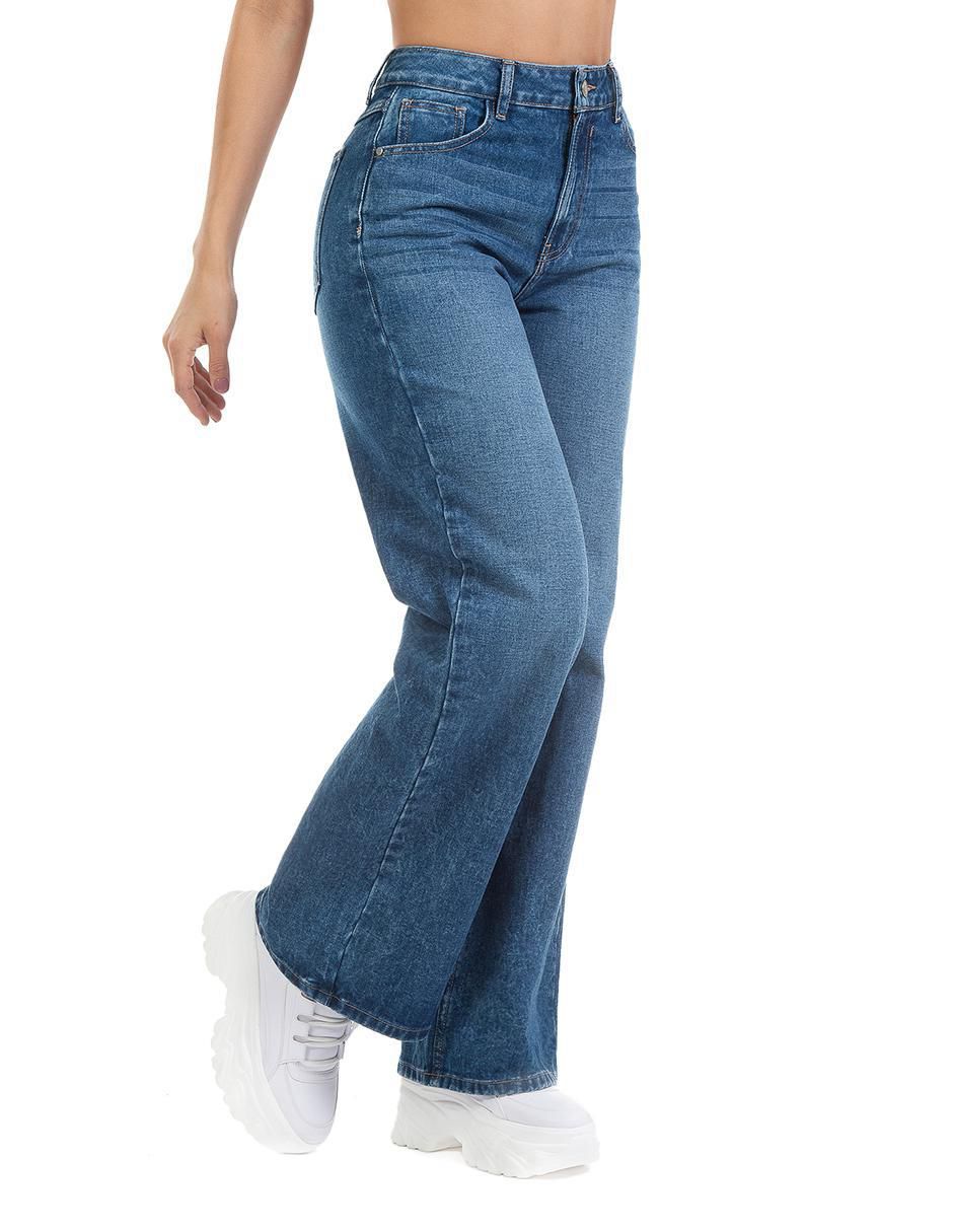Jeans relaxed wide leg Opp´s Jeans corte cintura alta para mujer