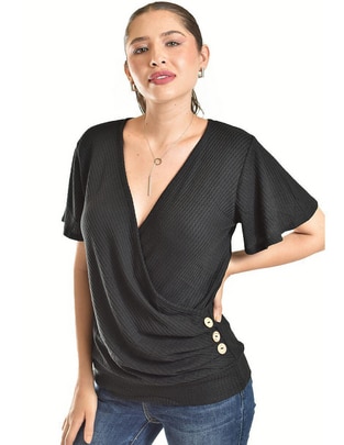 Blusa Roman Fashion manga corta para mujer