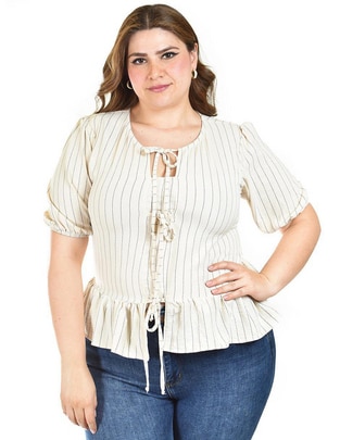Blusa Roman Fashion manga corta para mujer