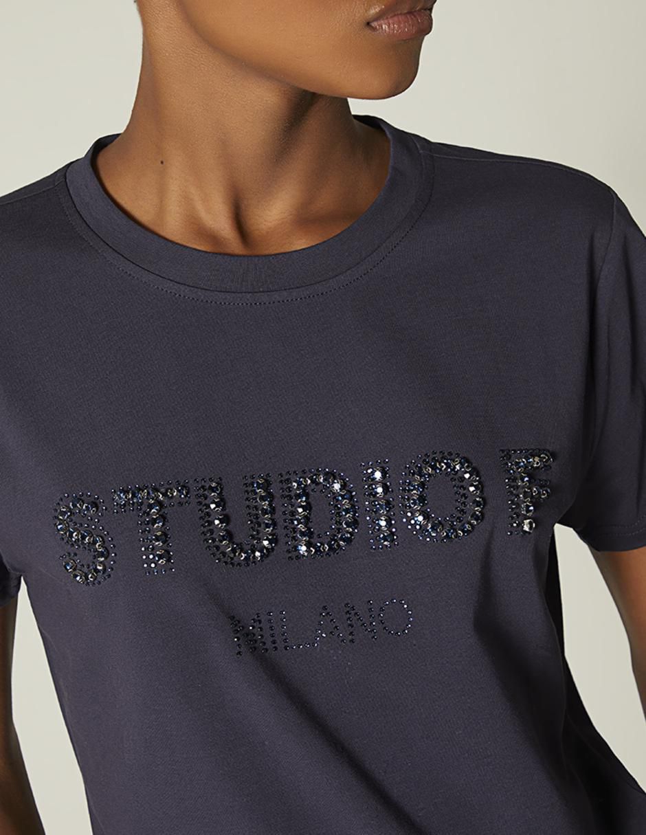 Playera manga corta Studio F cuello redondo para mujer