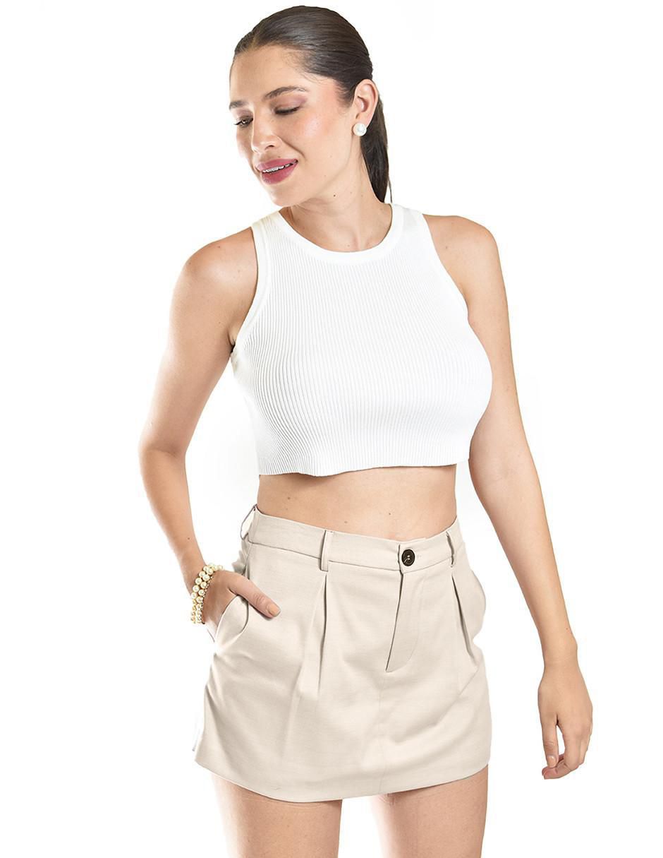 Falda short cintura alta
