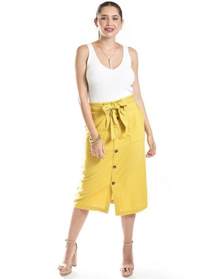Falda midi cintura alta Falda midi cintura alta