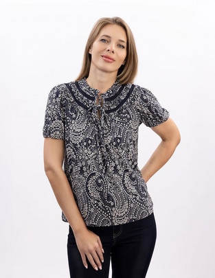 Blusa Nautica manga corta para mujer