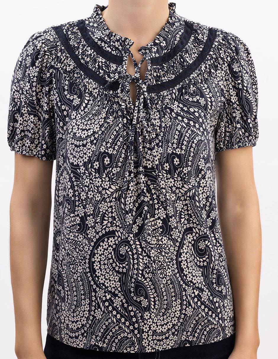 Blusa Nautica manga corta para mujer