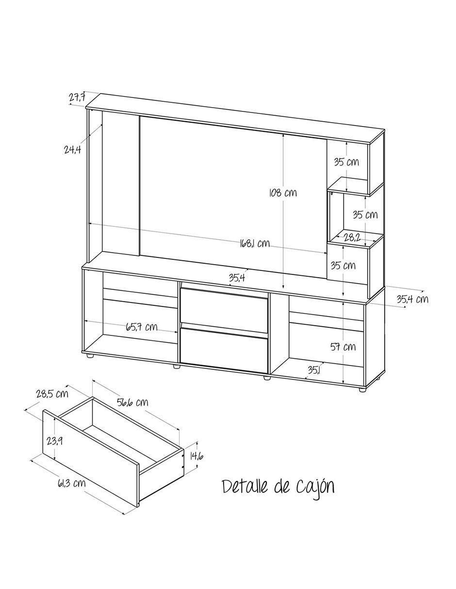 Mueble de TV armable de madera 8