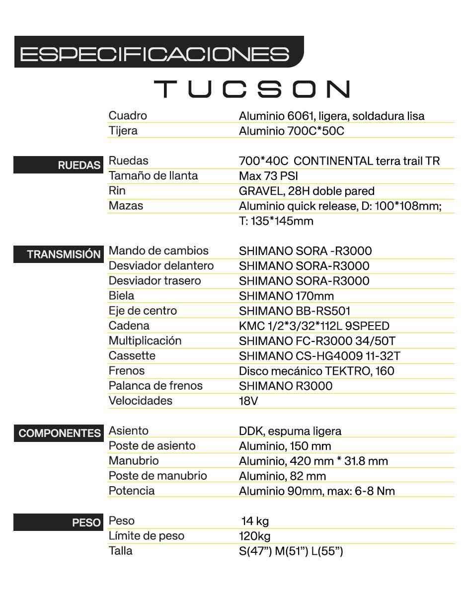 Bicicleta de montaña rodada Tucson 51 unisex 8