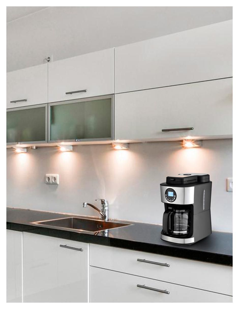 CAFETERA CON MOLINO C, 1.8 L, PLATEADO 2