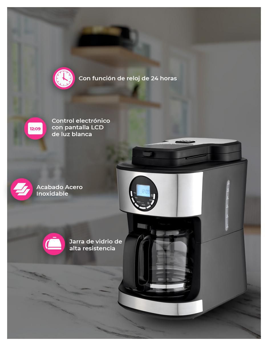 CAFETERA CON MOLINO C, 1.8 L, PLATEADO
