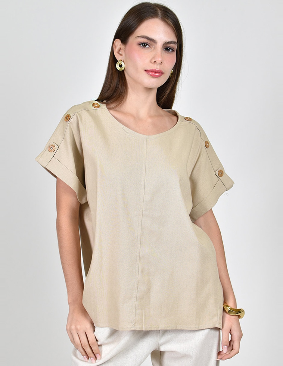 Blusa manga corta para mujer