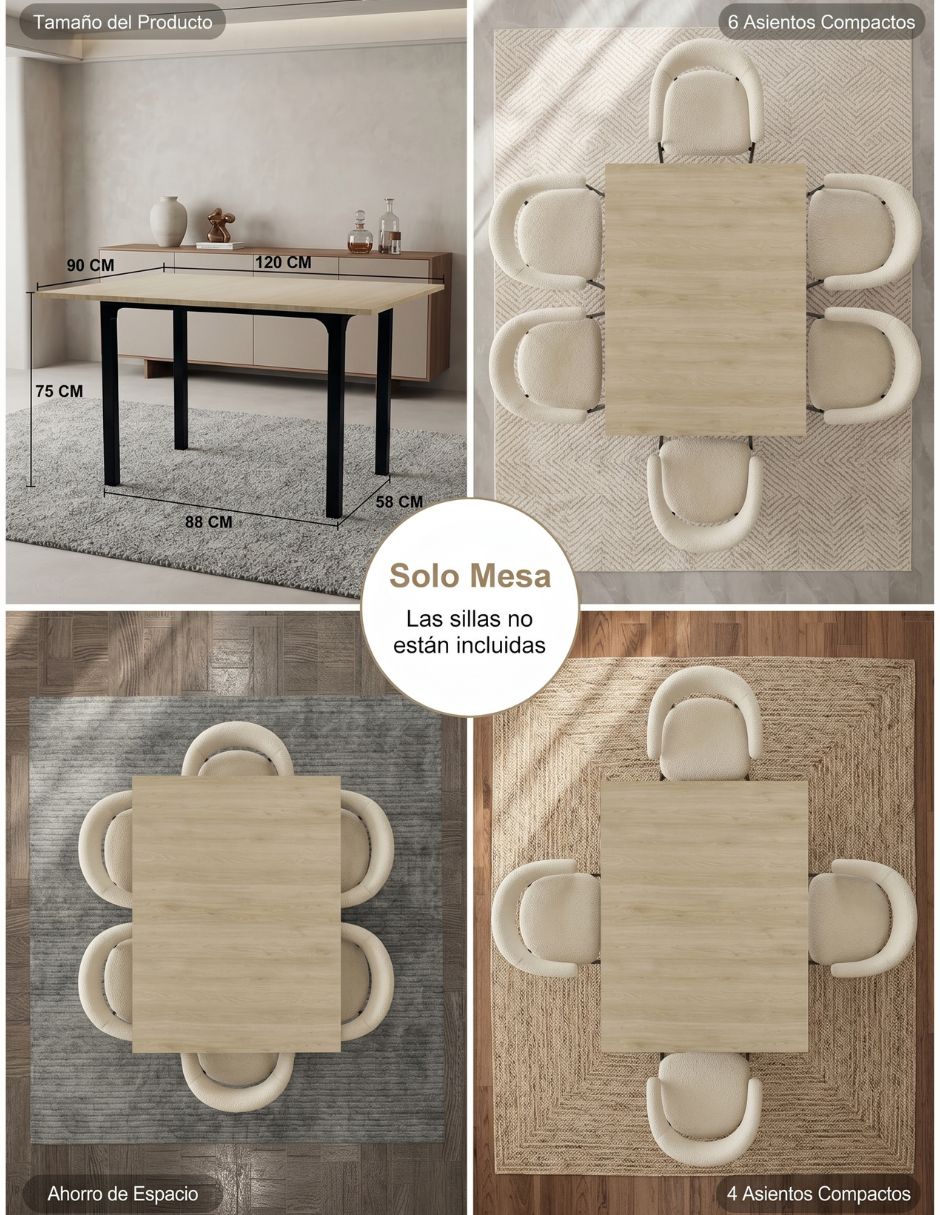 Mesa de comedor extensible armable Gomyhome
