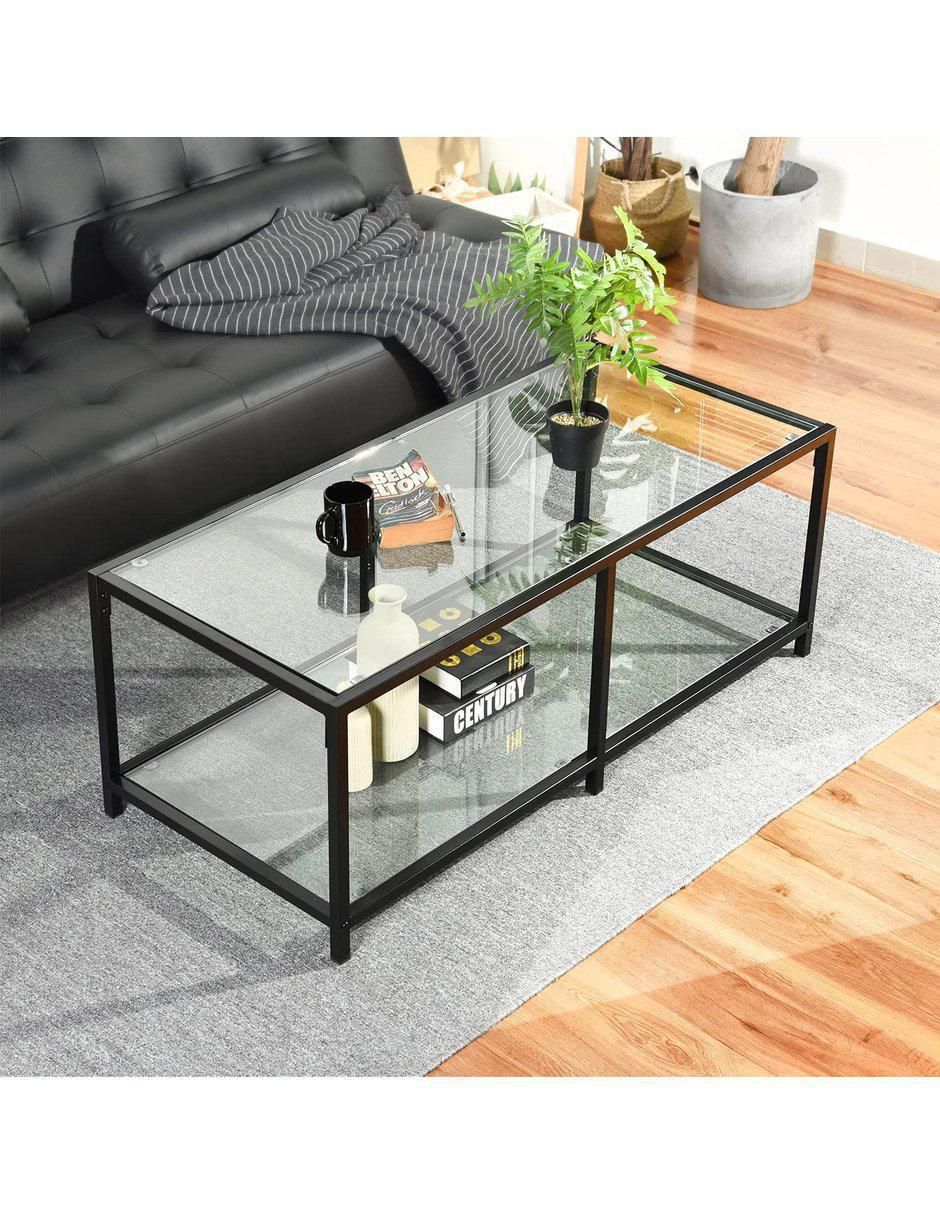 Mesa auxiliar armable de cristal