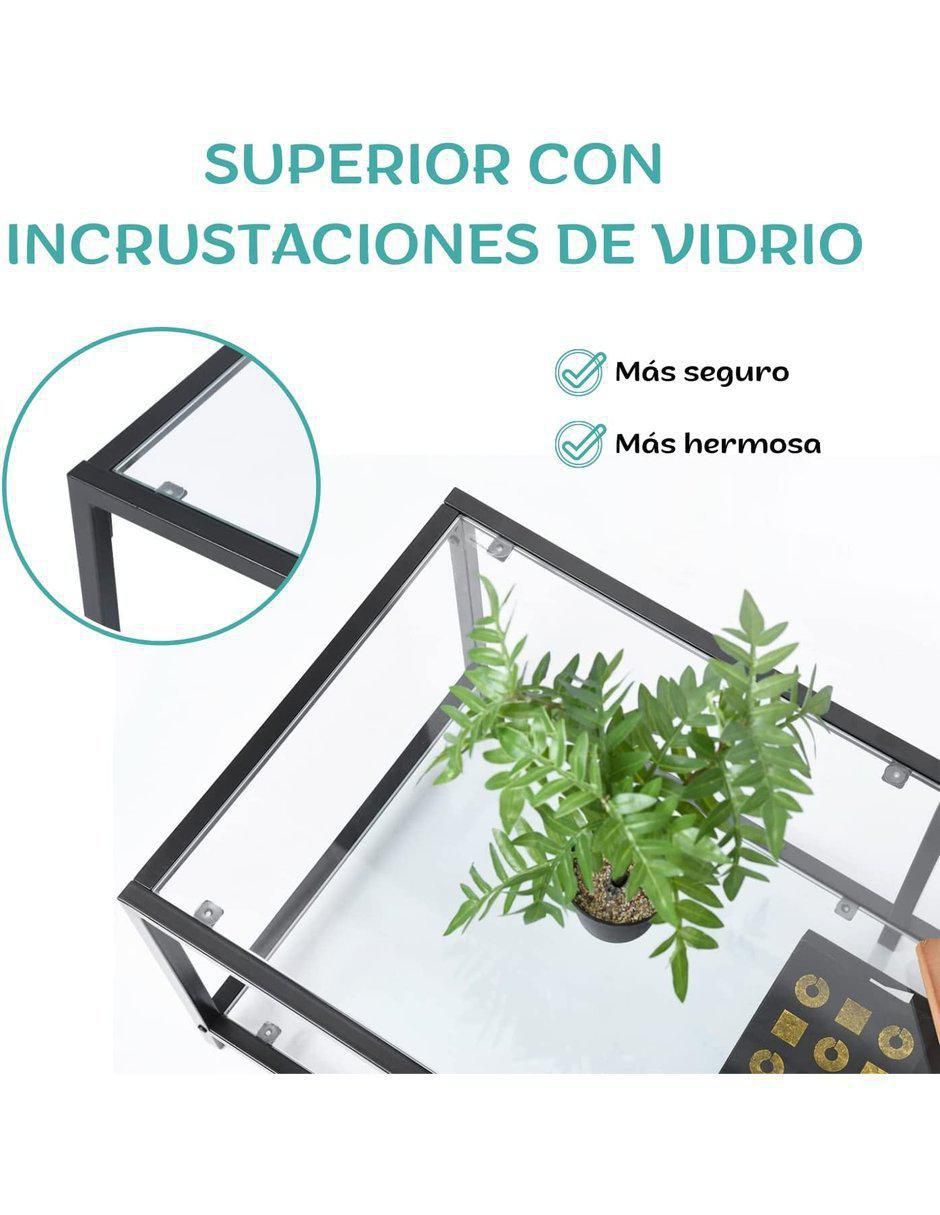 Mesa auxiliar armable de cristal