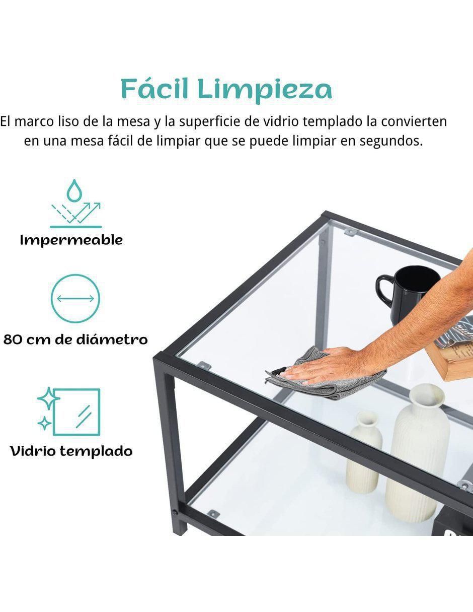 Mesa auxiliar armable de cristal 6