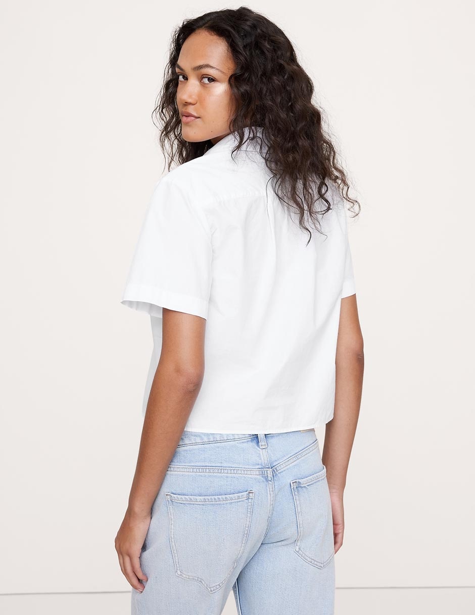 Camisa de algodón manga corta para mujer