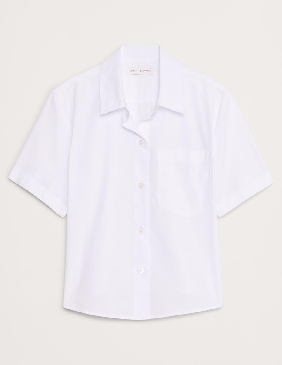 Camisa de algodón manga corta para mujer