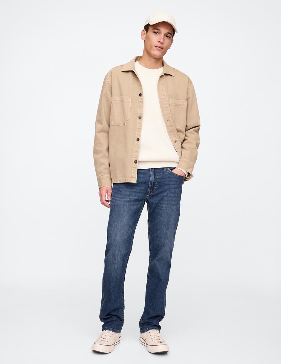 Jeans straight deslavado para hombre