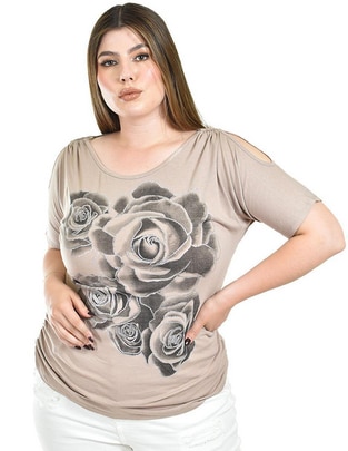 Blusa Roman Fashion manga corta para mujer
