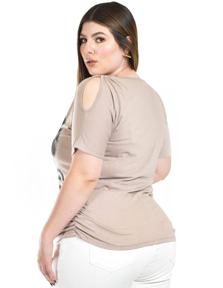 Blusa Roman Fashion manga corta para mujer