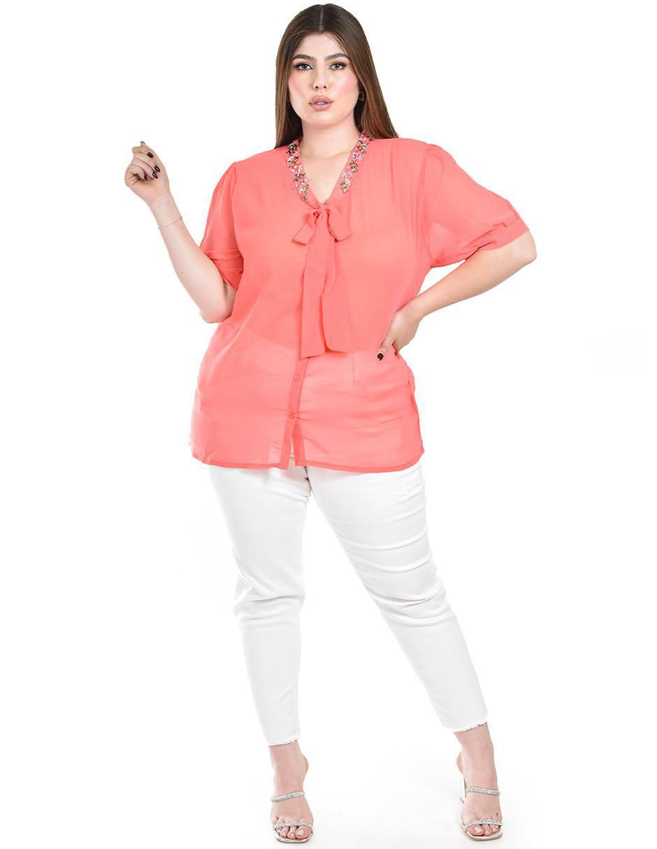 Blusa manga corta para mujer