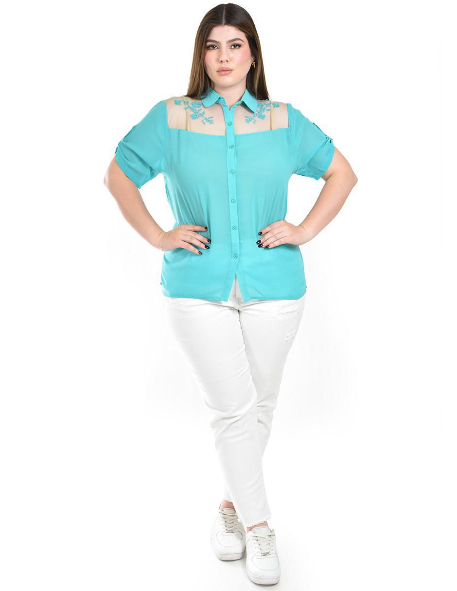 Blusa manga corta para mujer 8