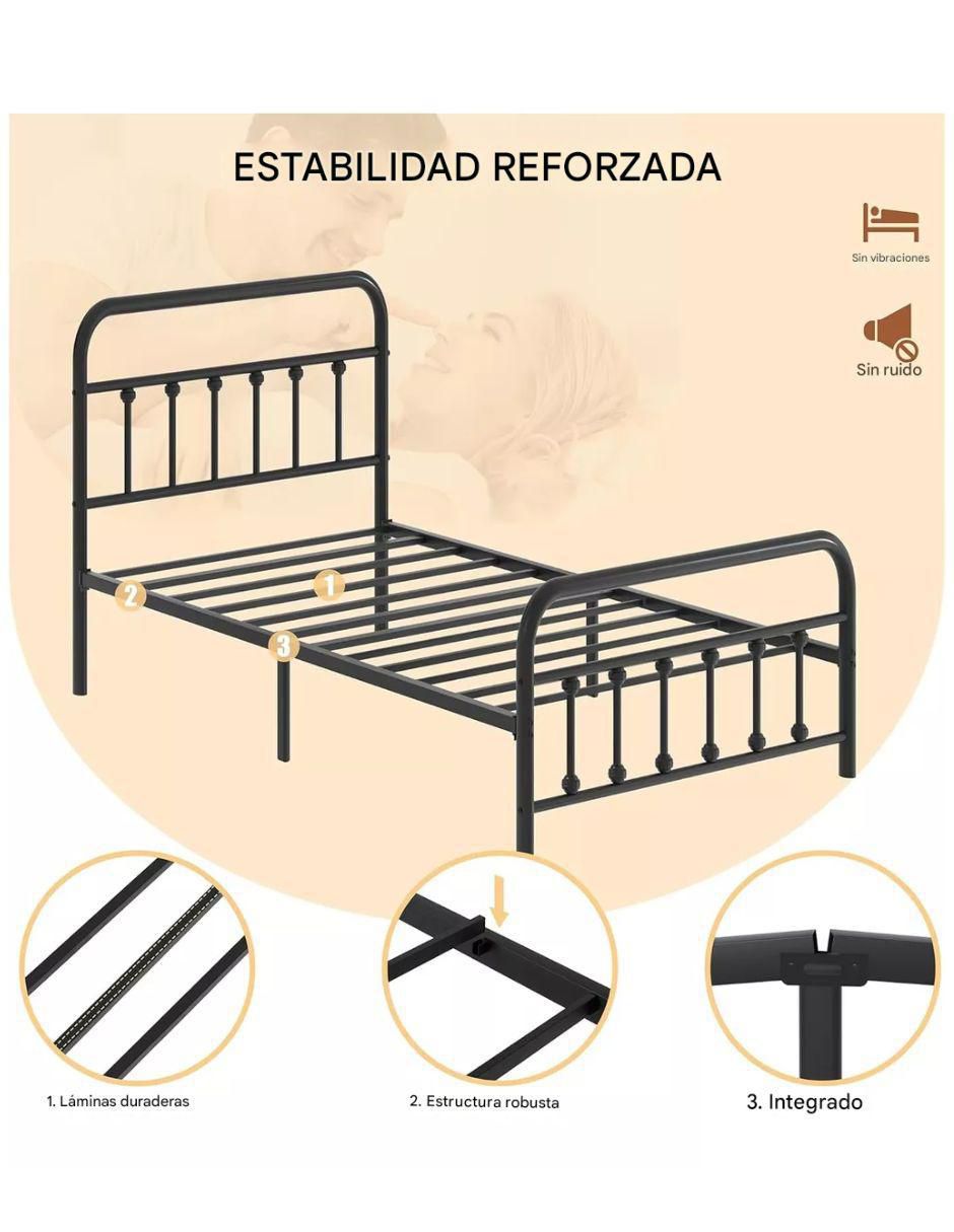 Base para cama de metal individual 3