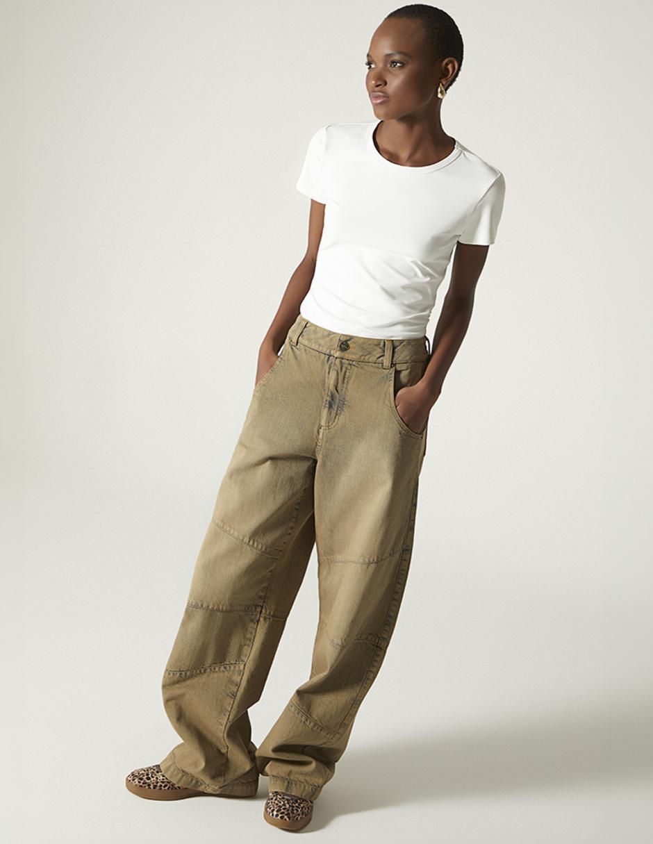 Jeans relaxed barrel s740543 para mujer 2