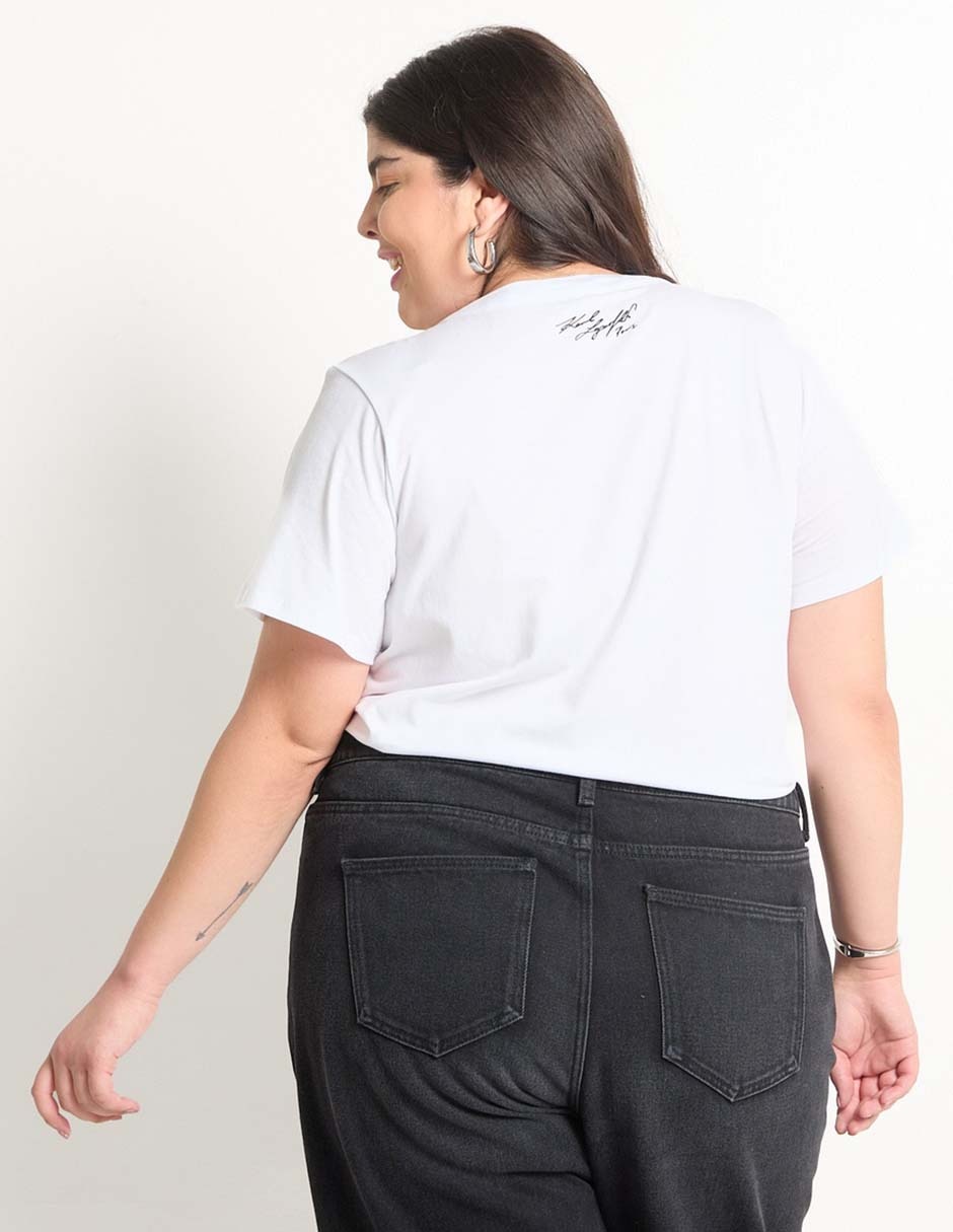 Playera manga corta Karl Lagerfeld Paris cuello redondo para mujer 2