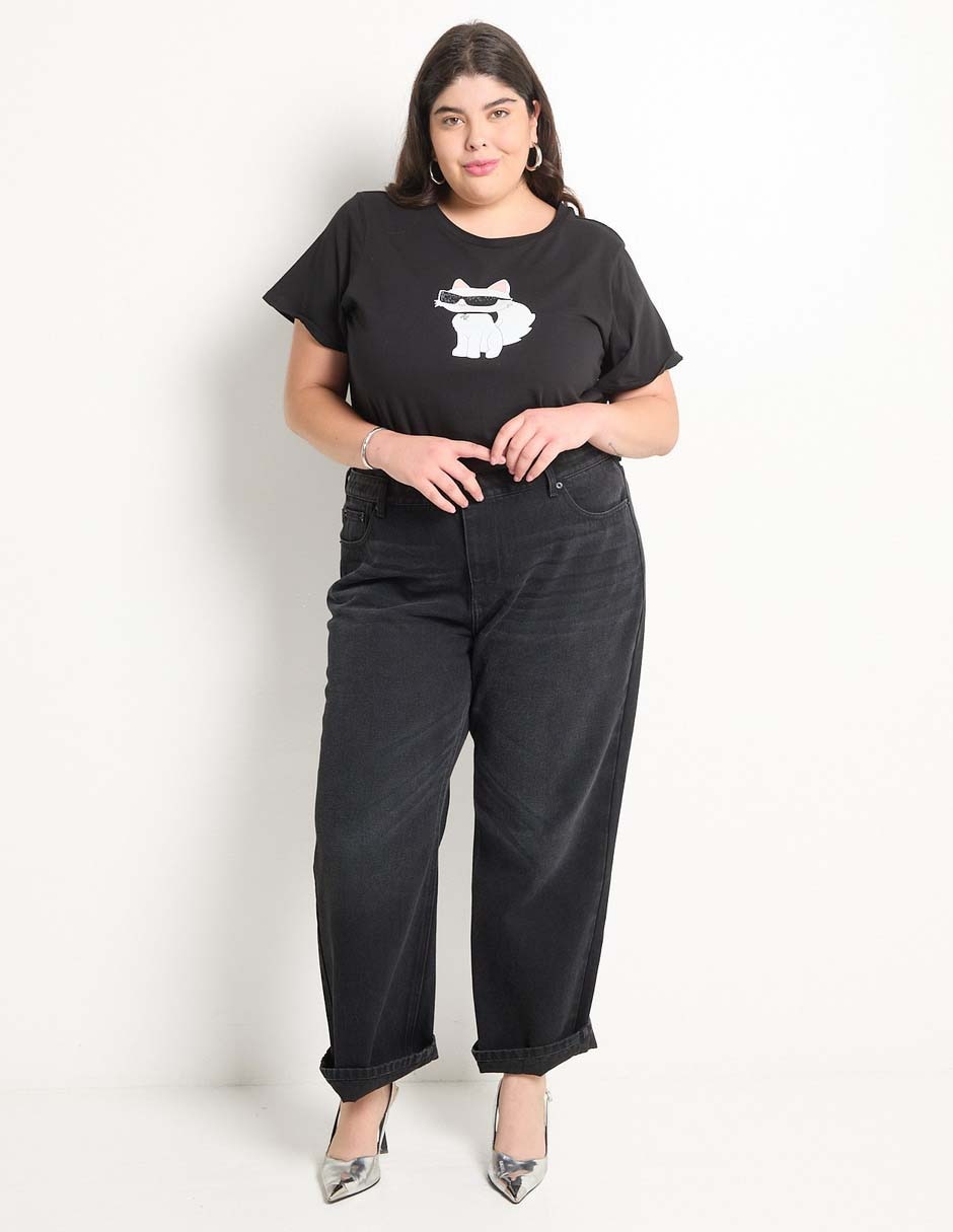 Playera manga corta Karl Lagerfeld Paris cuello redondo para mujer