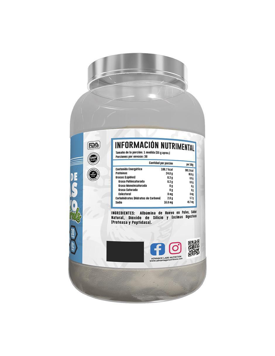 Proteína de claras de huevo deshidratadas Naturals Advance Nutrition de 900 g