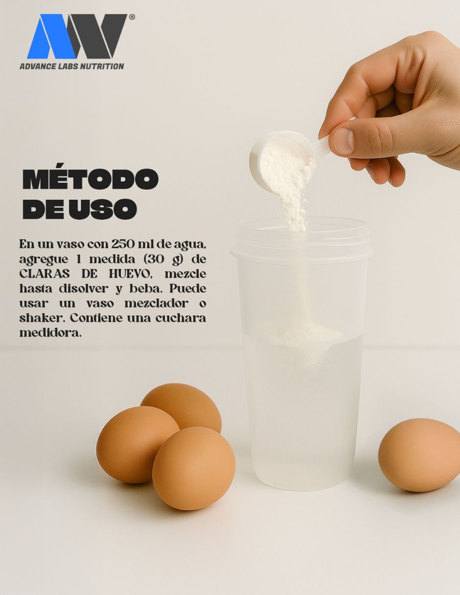 Proteína de claras de huevo deshidratadas Naturals Advance Nutrition de 900 g