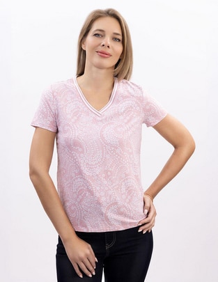 Playera manga corta cuello v para mujer Playera manga corta cuello v para mujer