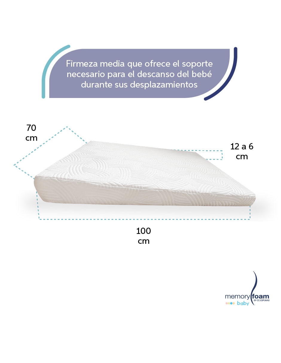Colchón antirreflujo Memory Foam Baby confort medio