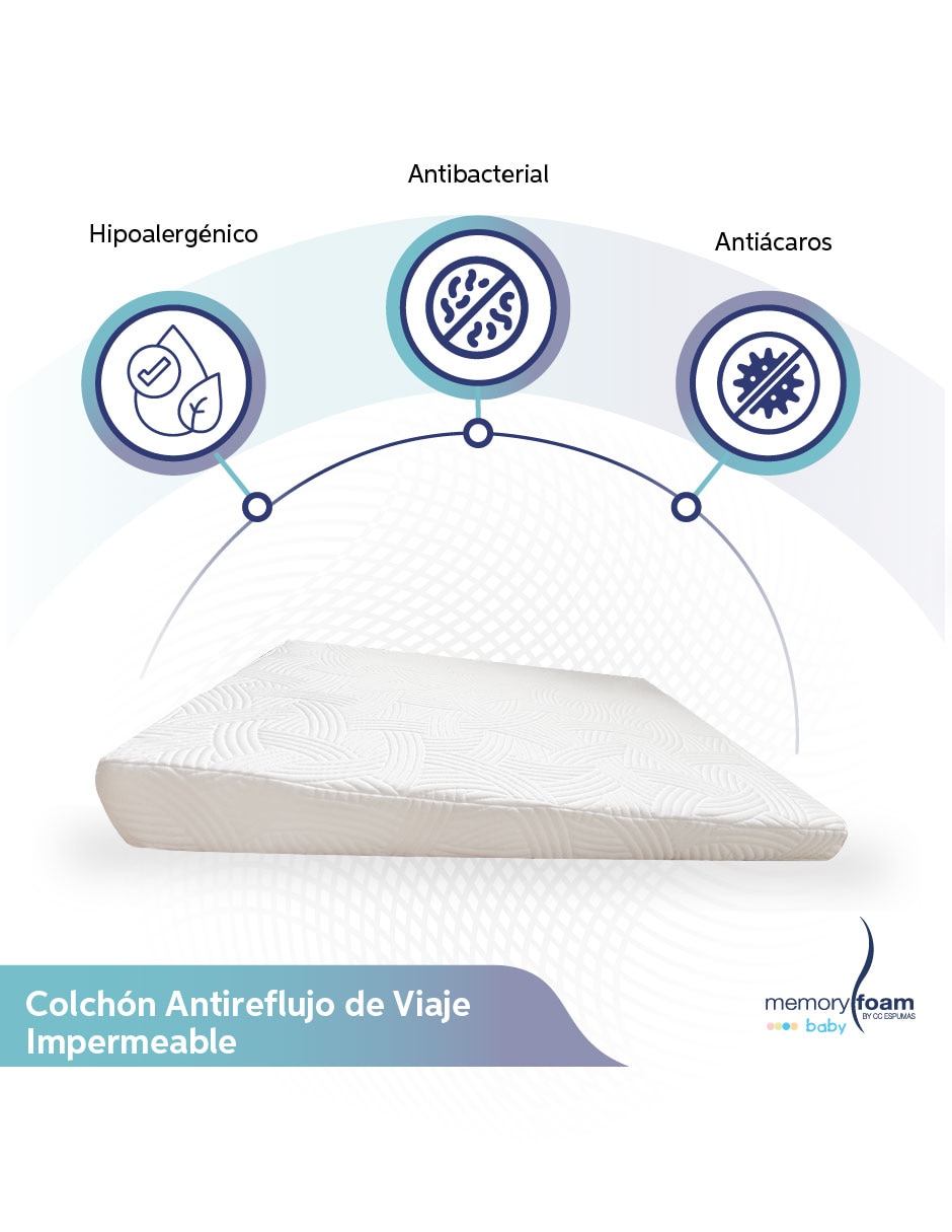 Colchón antirreflujo Memory Foam Baby confort medio