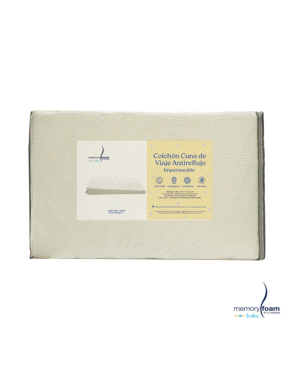 Colchón antirreflujo Memory Foam Baby confort medio