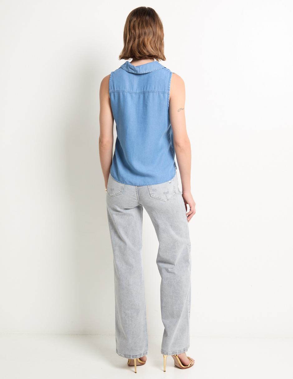 Jeans relaxed wide leg para mujer 4