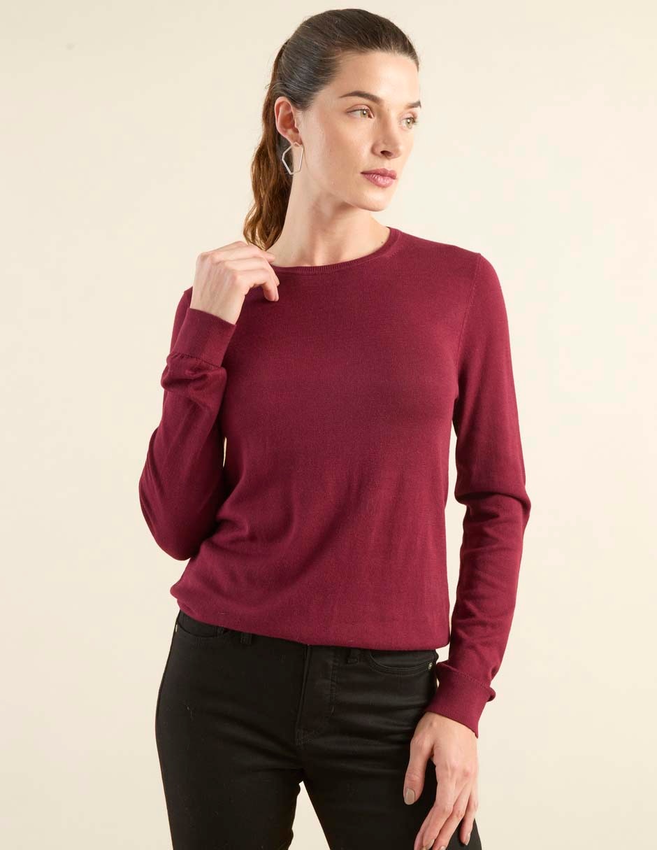 Suéter cuello redondo para mujer
