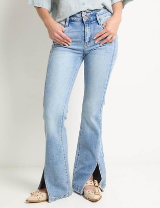 Jeans relaxed flare para mujer