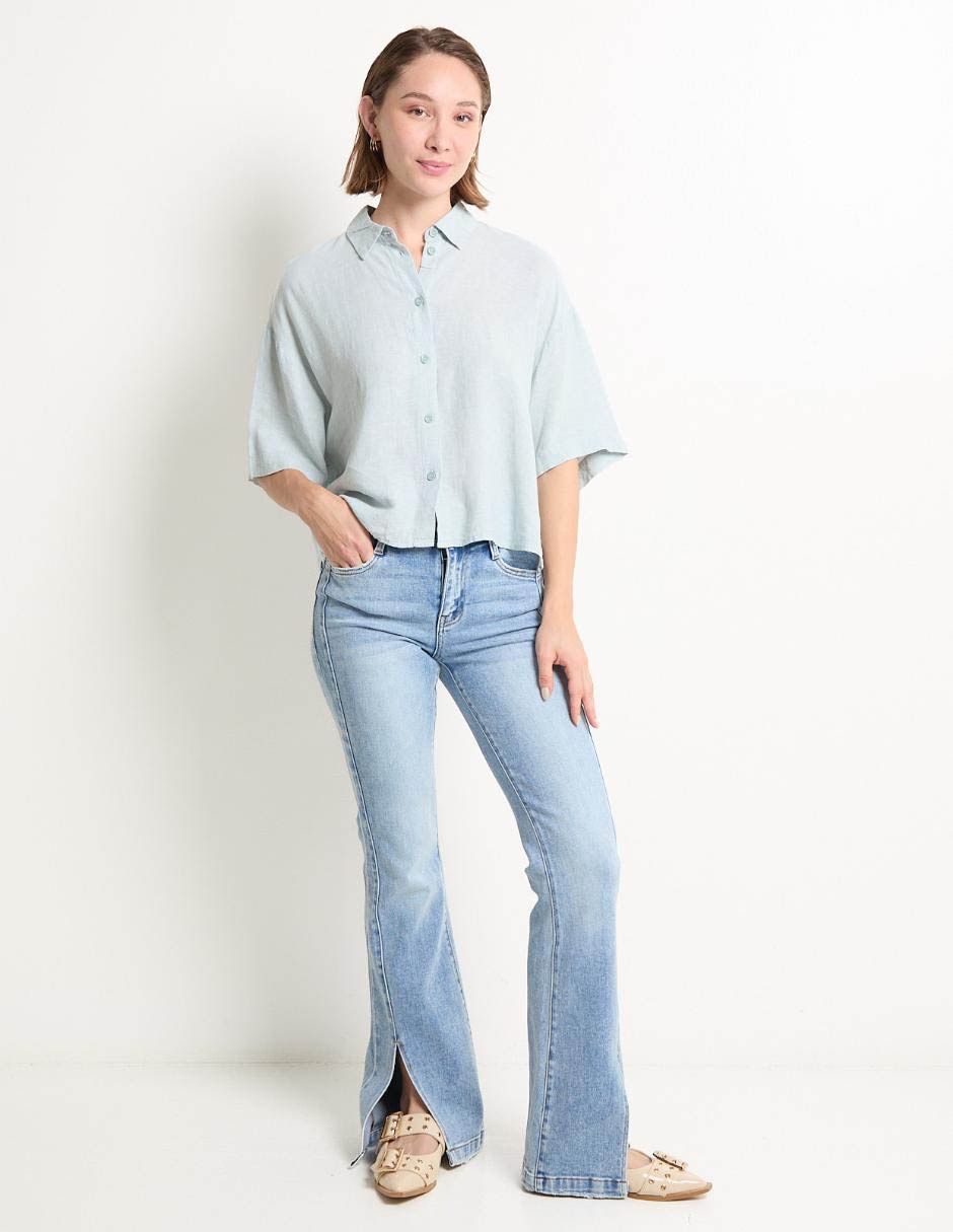 Jeans relaxed flare para mujer 3