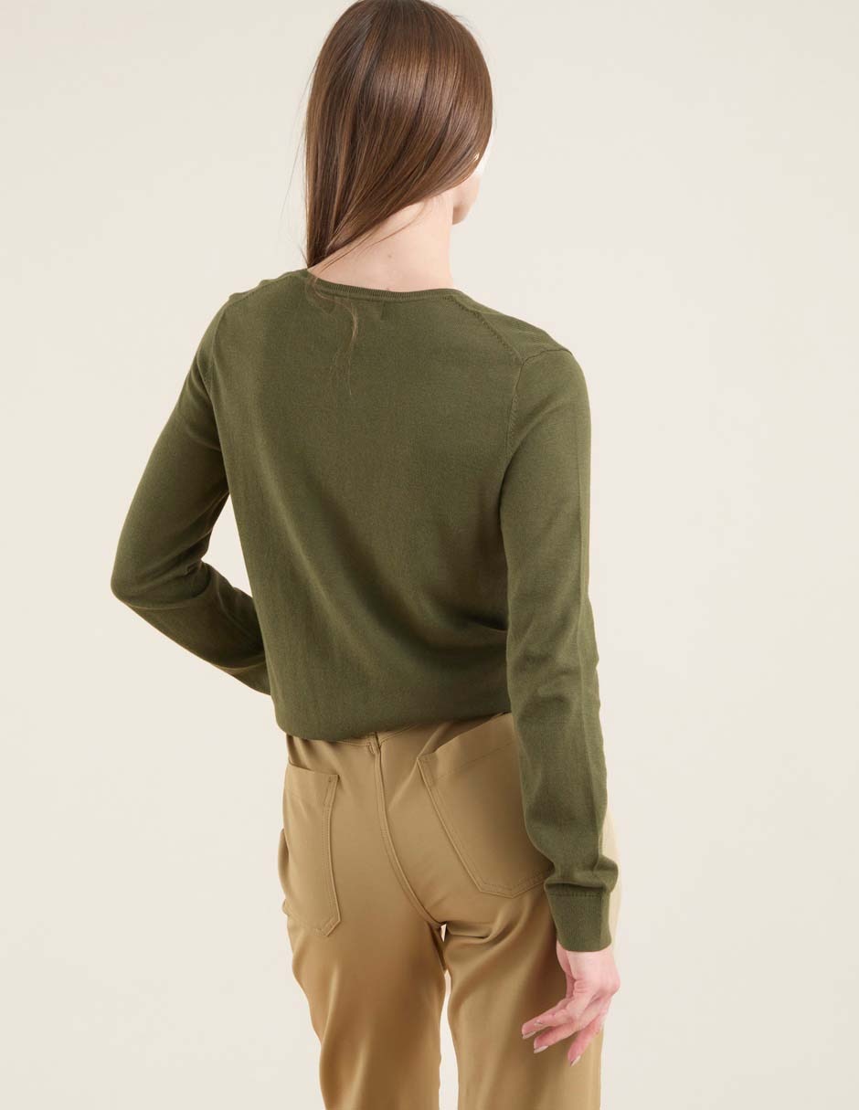 Suéter cuello redondo para mujer