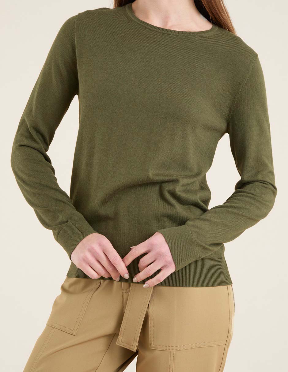 Suéter cuello redondo para mujer