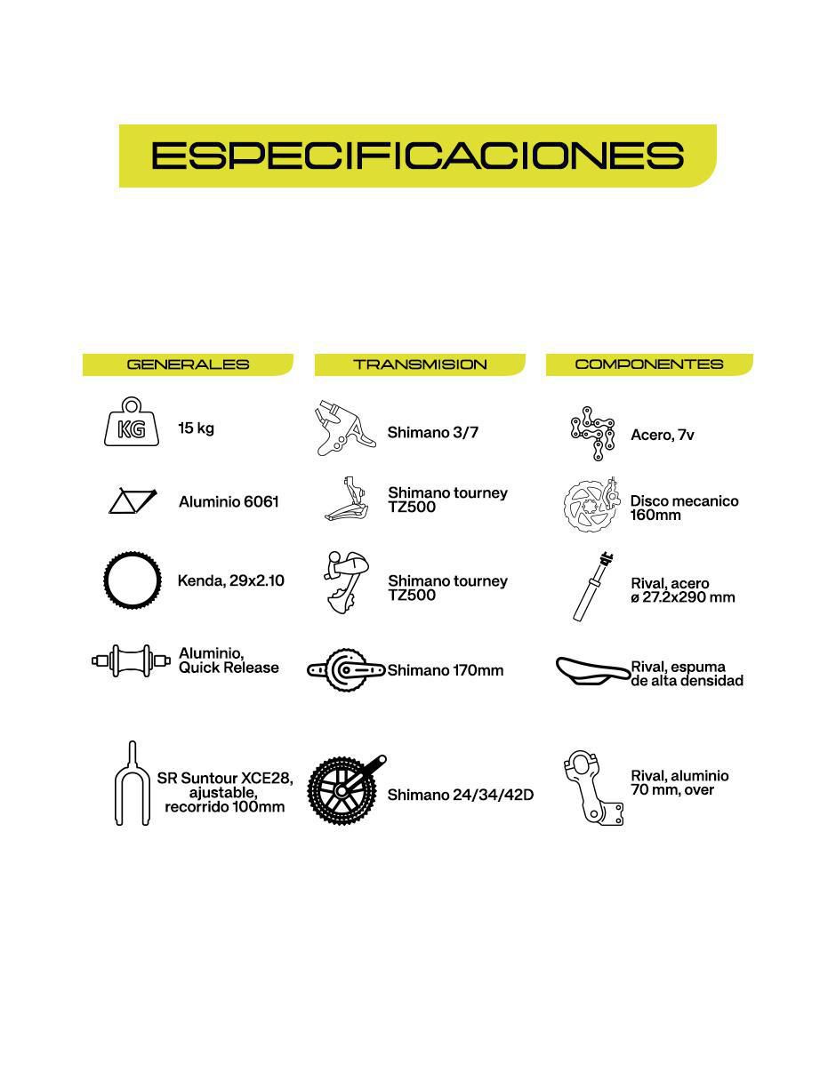 Bicicleta de montaña rodada 29 Everest R29 15¨ unisex 9