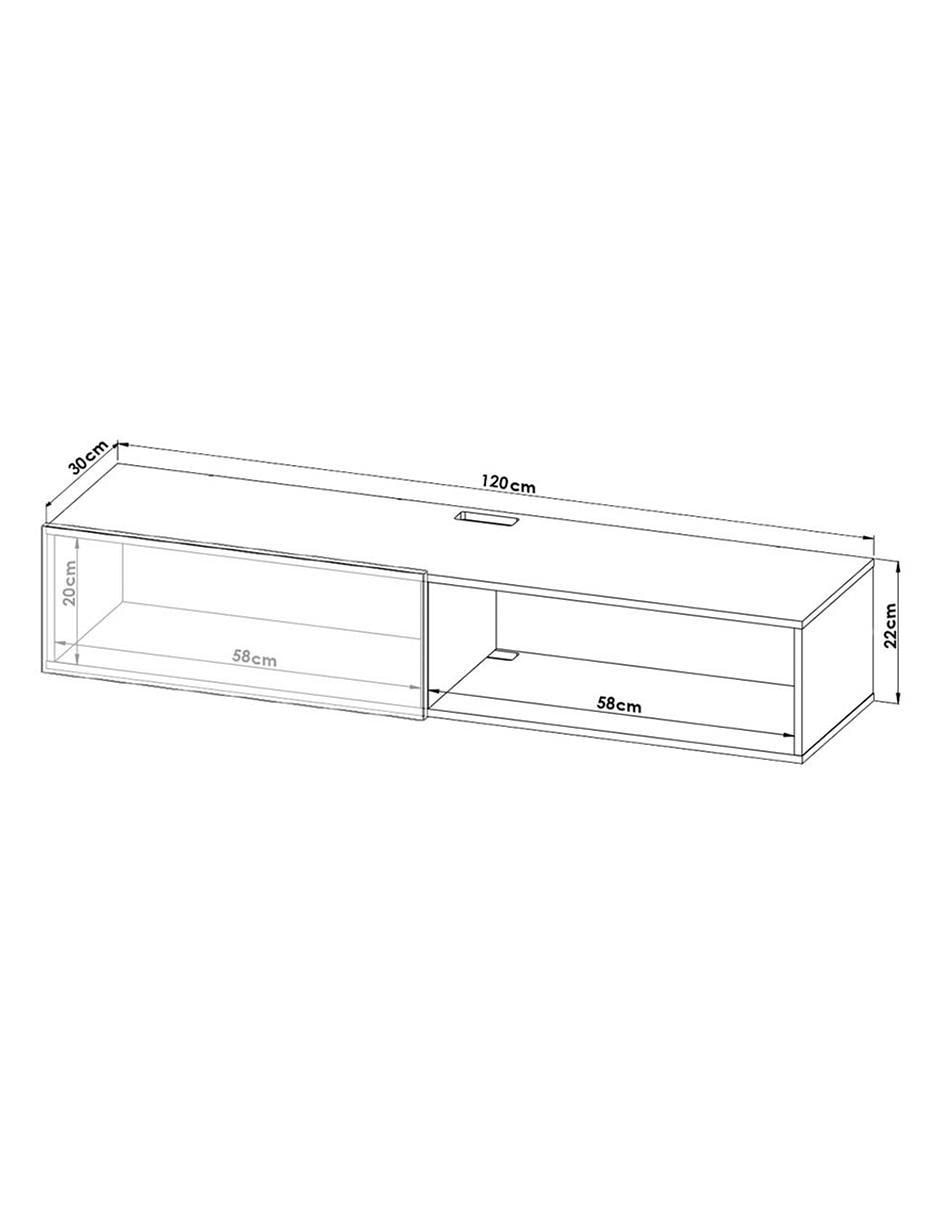 Mueble de TV armable Flotante de melamina 5