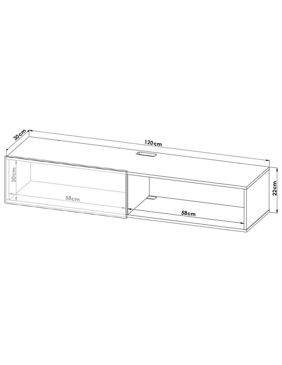 Mueble de TV armable Flotante de melamina 5