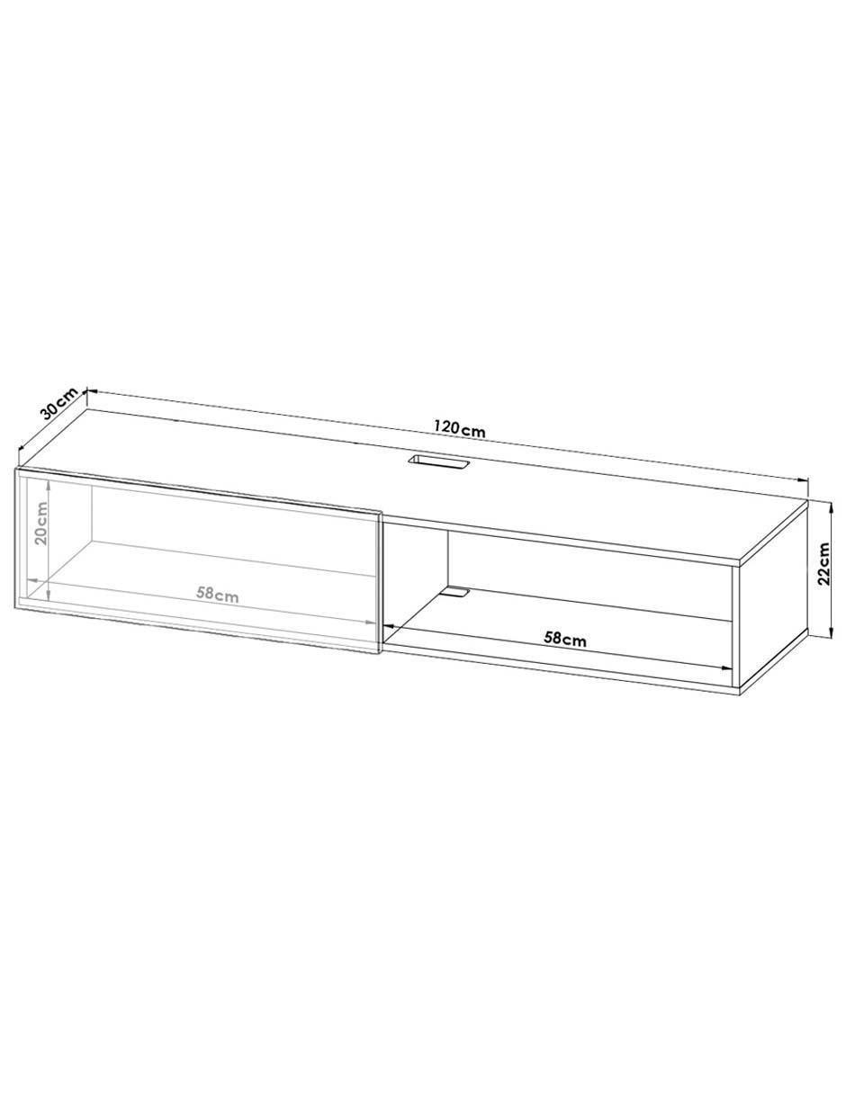 Mueble de TV armable Flotante de melamina 5